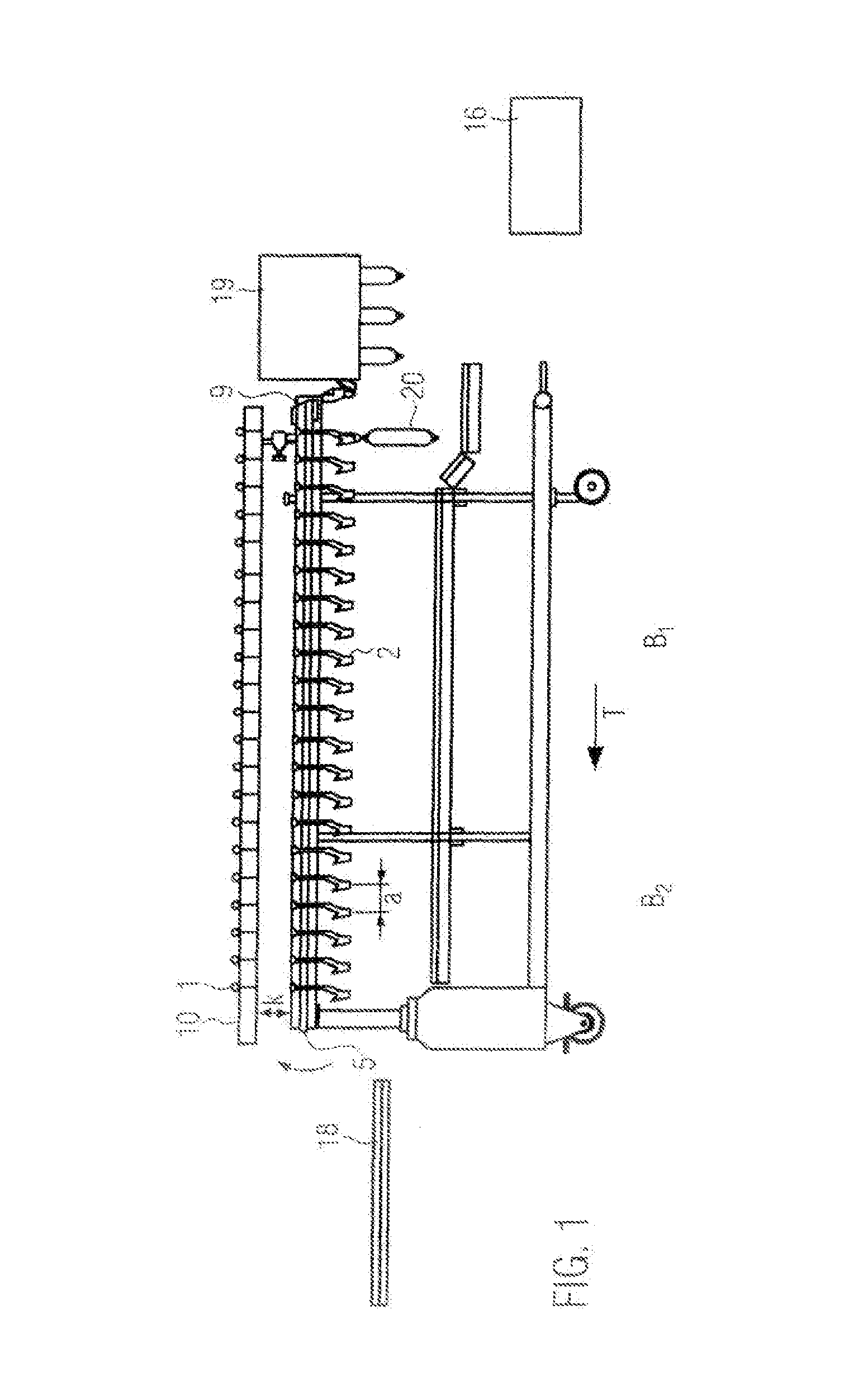 Suspension apparatus and method for suspending sausages, in particular sausage chains