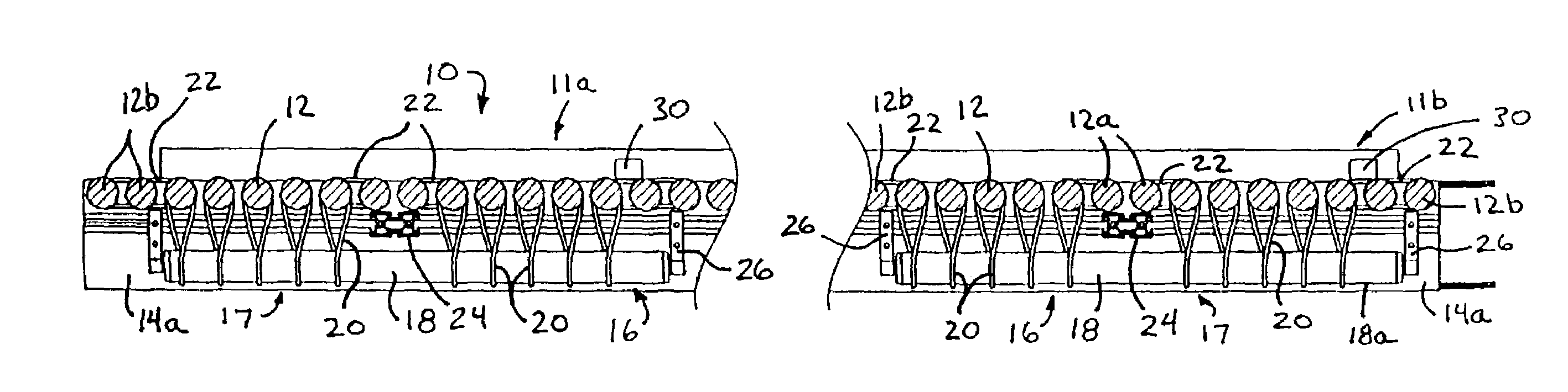 Motorized roller transverse drive