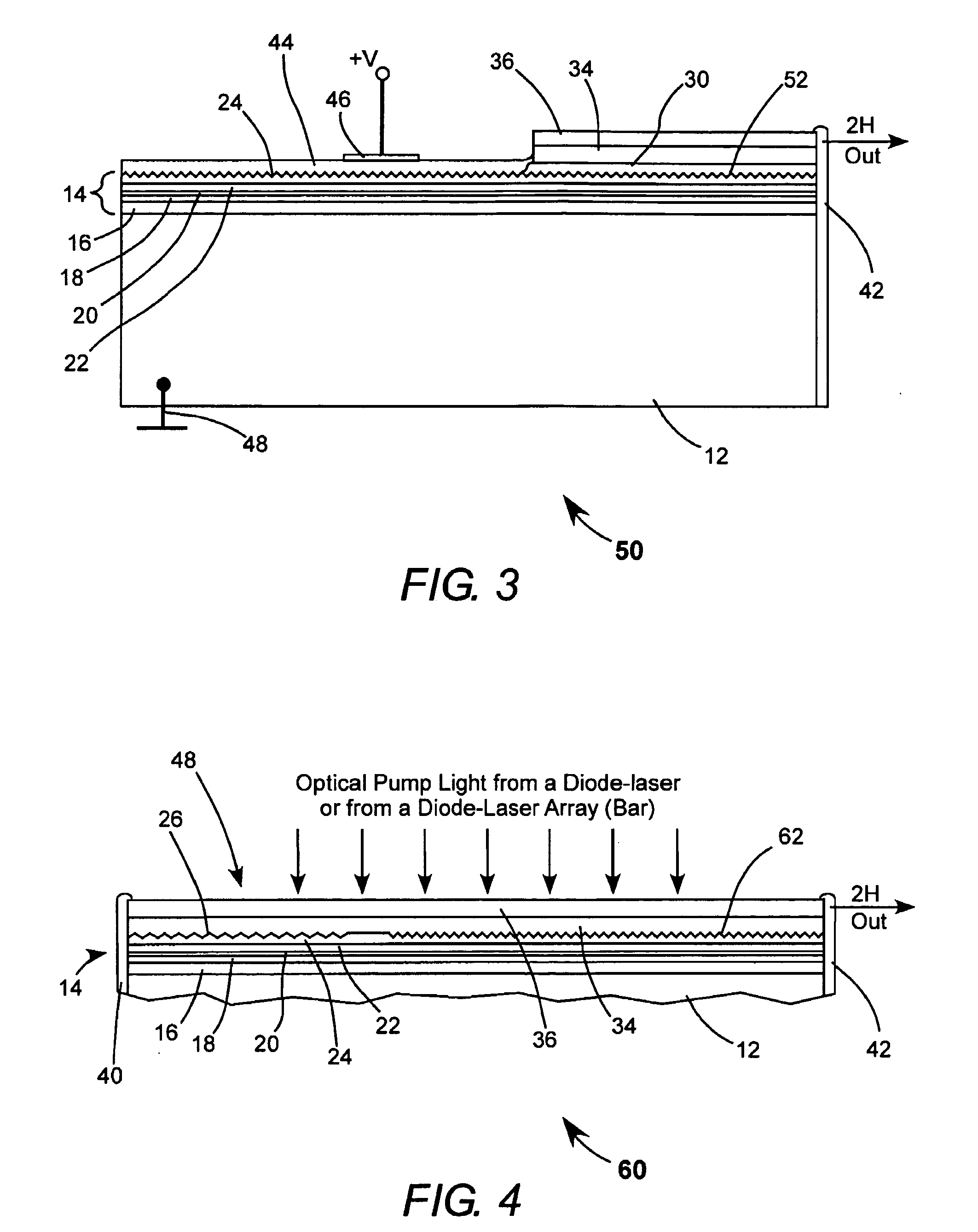 Frequency-doubled edge-emitting semiconductor lasers