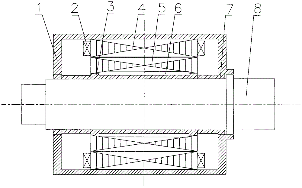 Spindle synchronous motor with wide speed regulation range for lathe