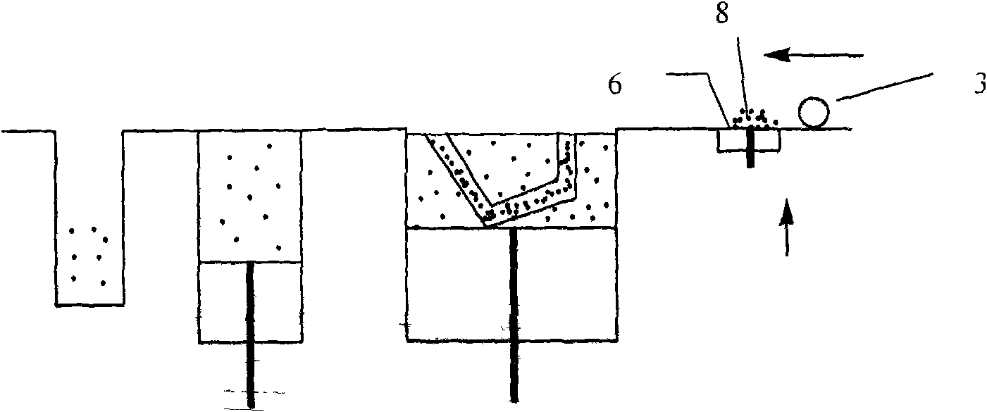 Selective laser sintered single-face powder supplying device realized by adopting powder returning groove