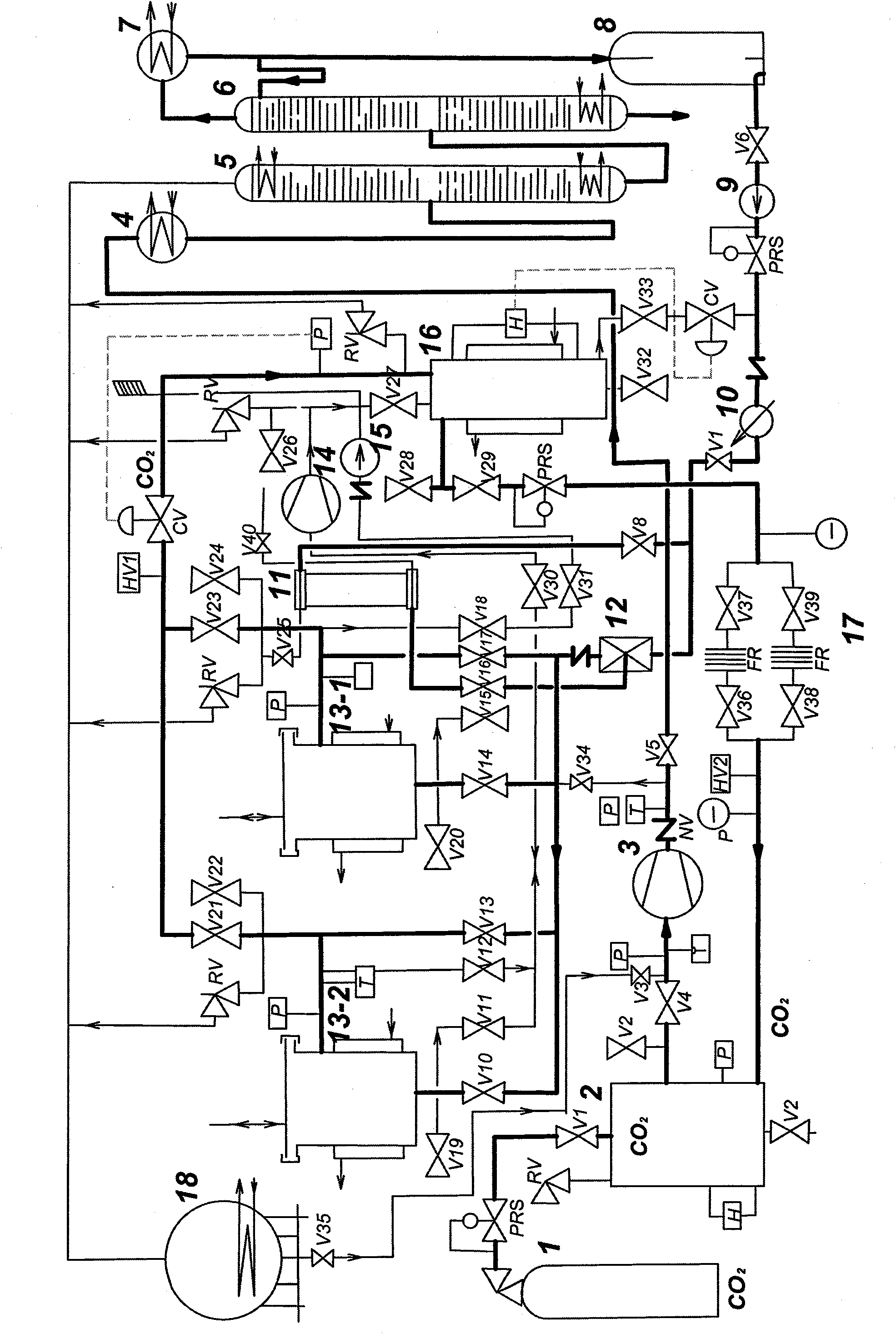 Technique and industrial device for refining rice by supercritical polybasic fluid