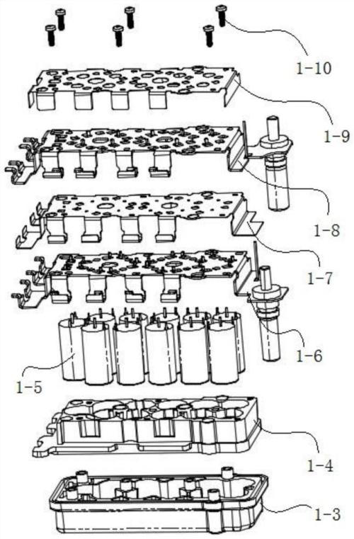 Integrated packaging electrolytic capacitor module and inverter assembly of 48v bsg inverter