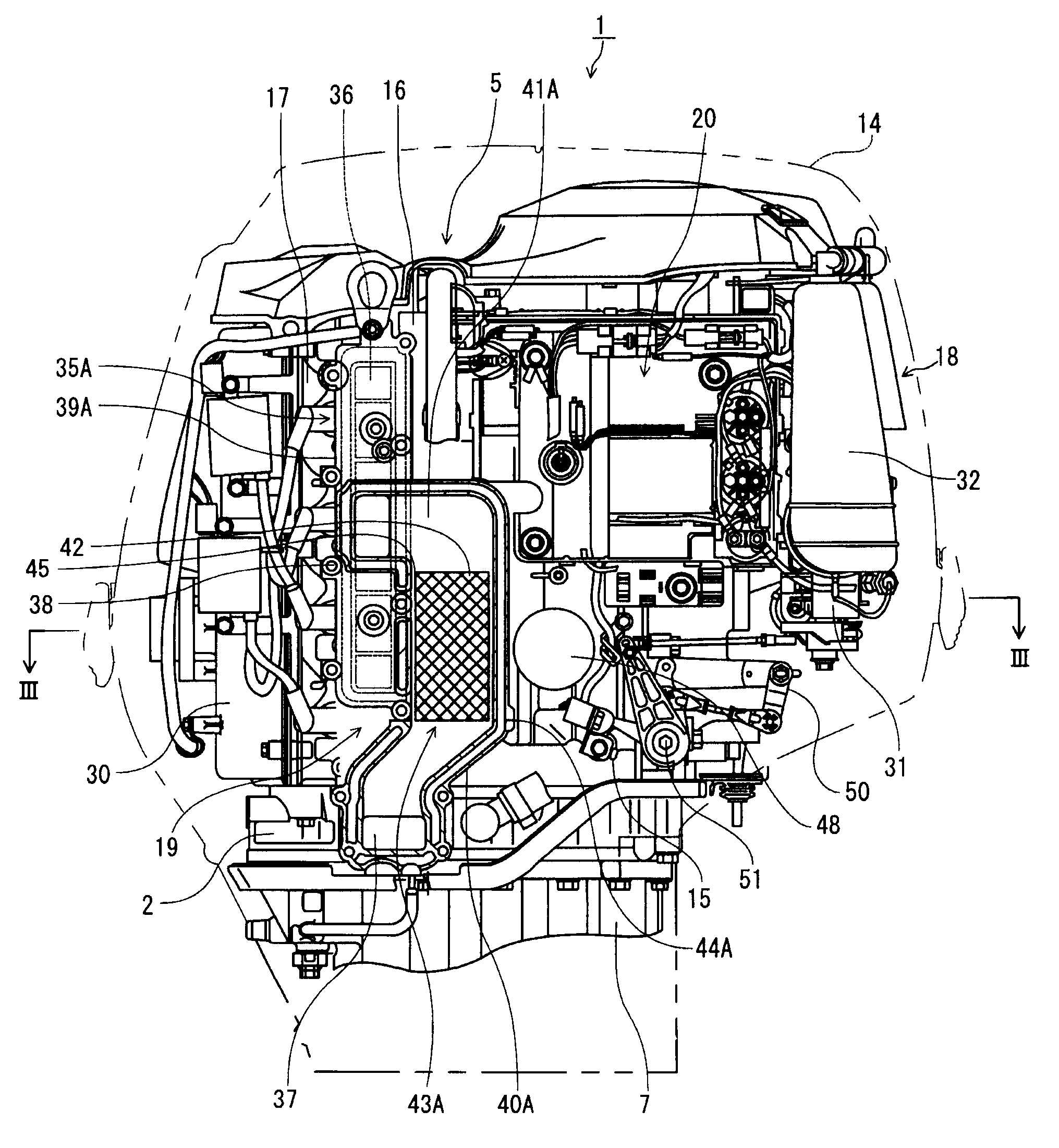 Exhaust system of outboard motor