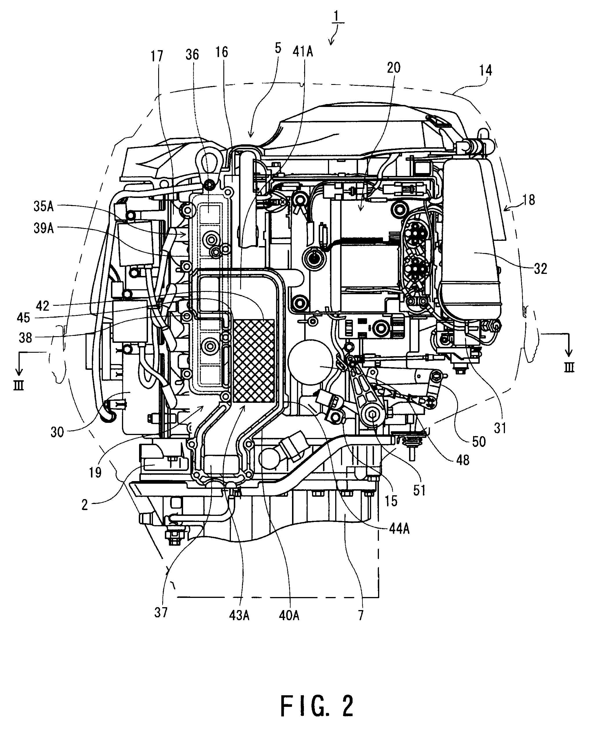 Exhaust system of outboard motor