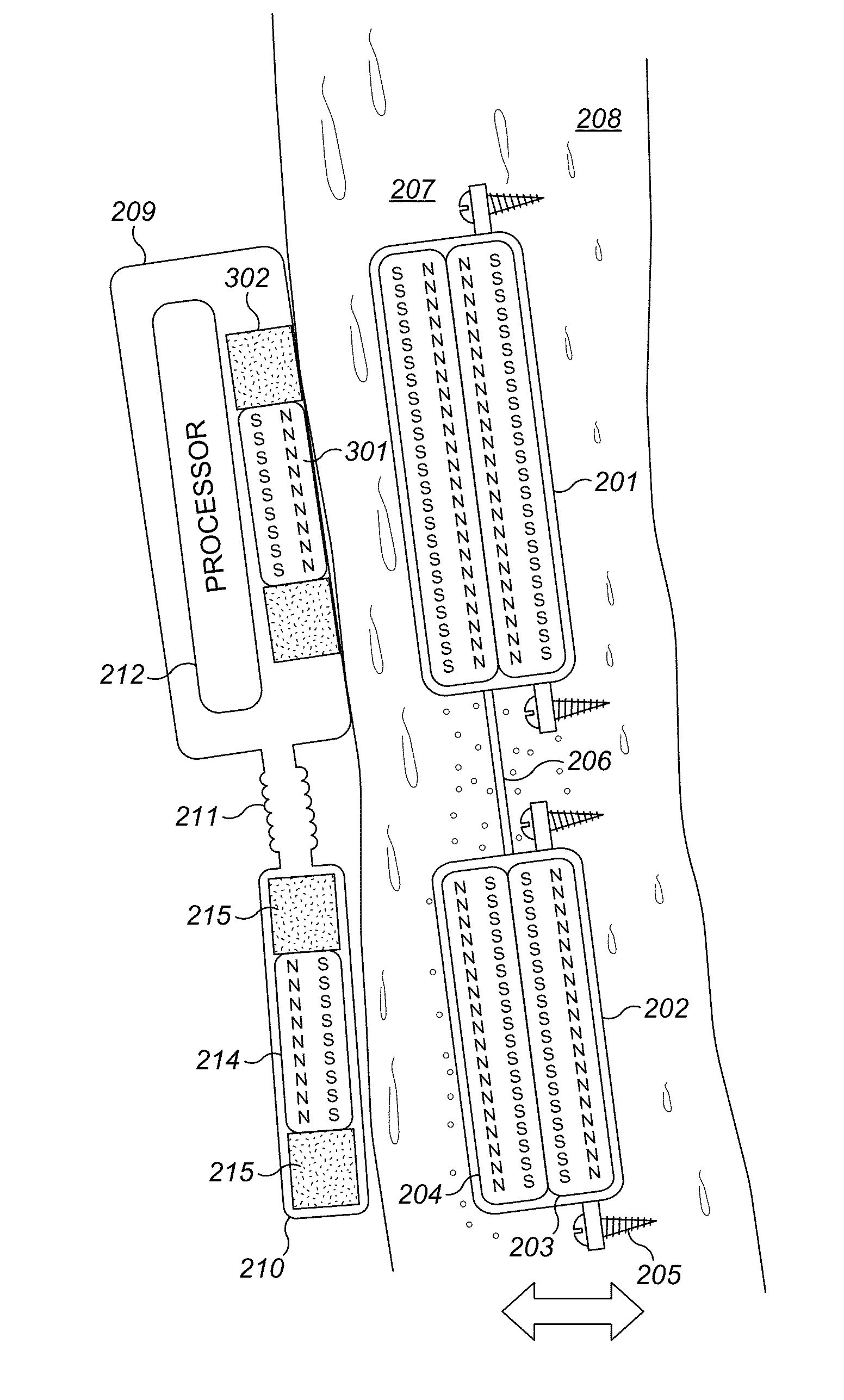 Magnet arrangement for bone conduction hearing implant