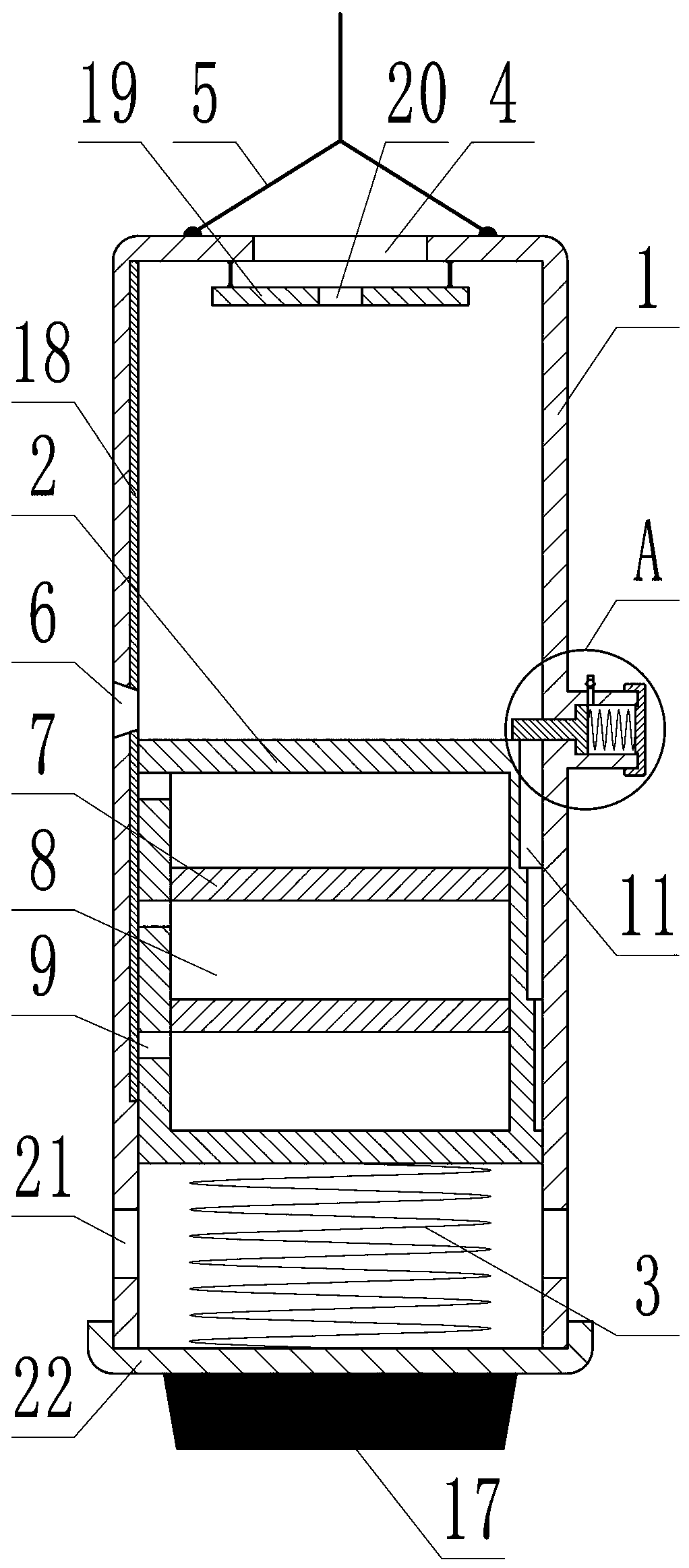 Stratified sampling device for water quality monitoring