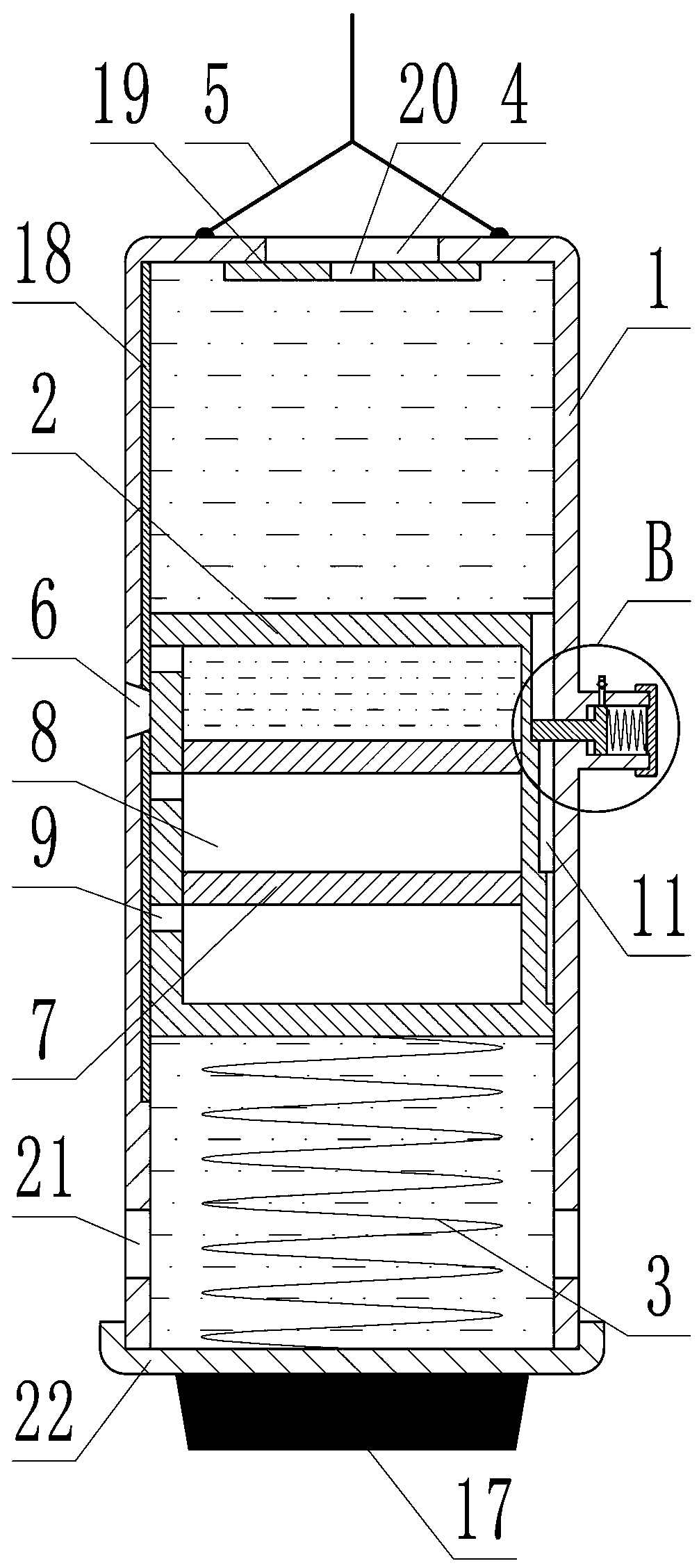 Stratified sampling device for water quality monitoring