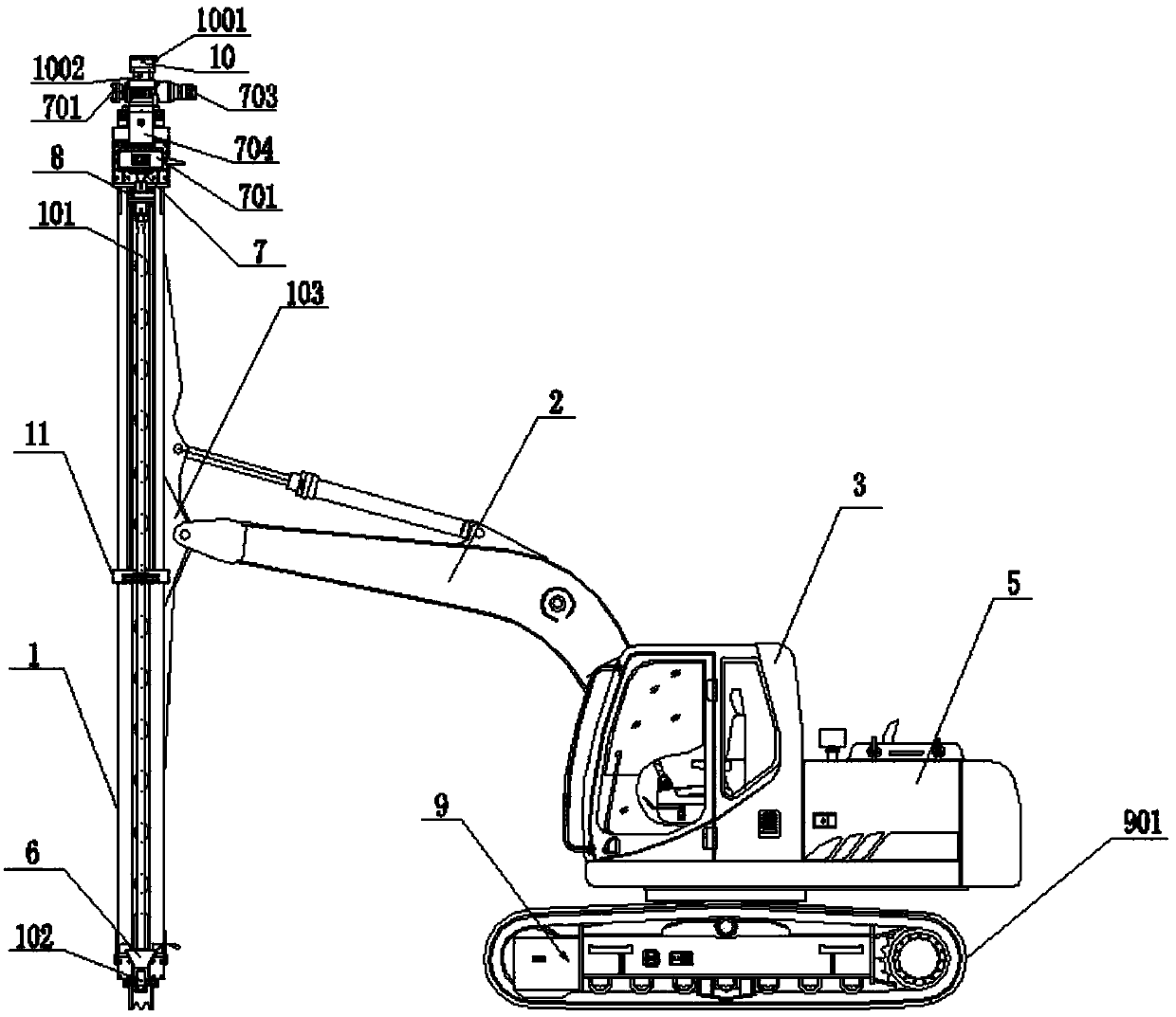 Continuously-viable cutting drilling machine