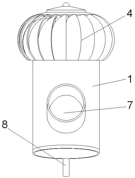 A sloping roof out-roof hood structure