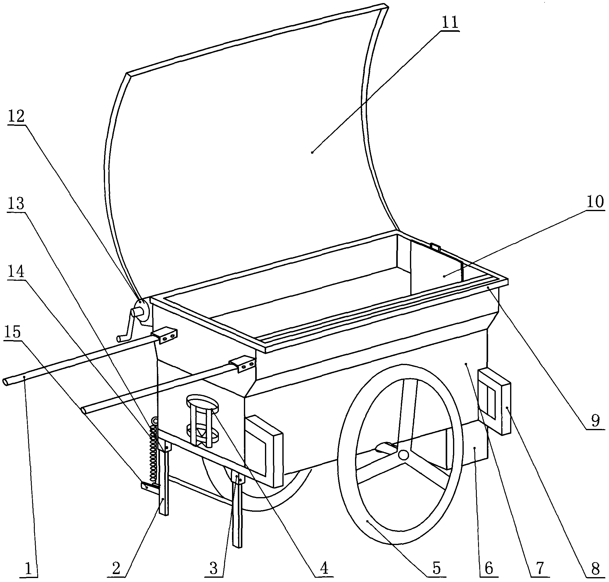 Two-wheeled sanitation cleaning vehicle