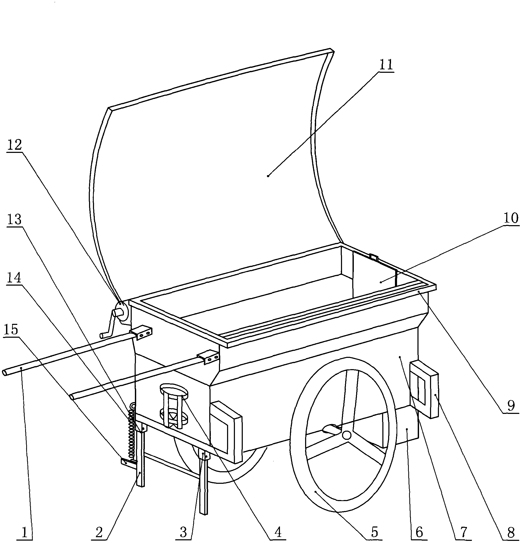 Two-wheeled sanitation cleaning vehicle