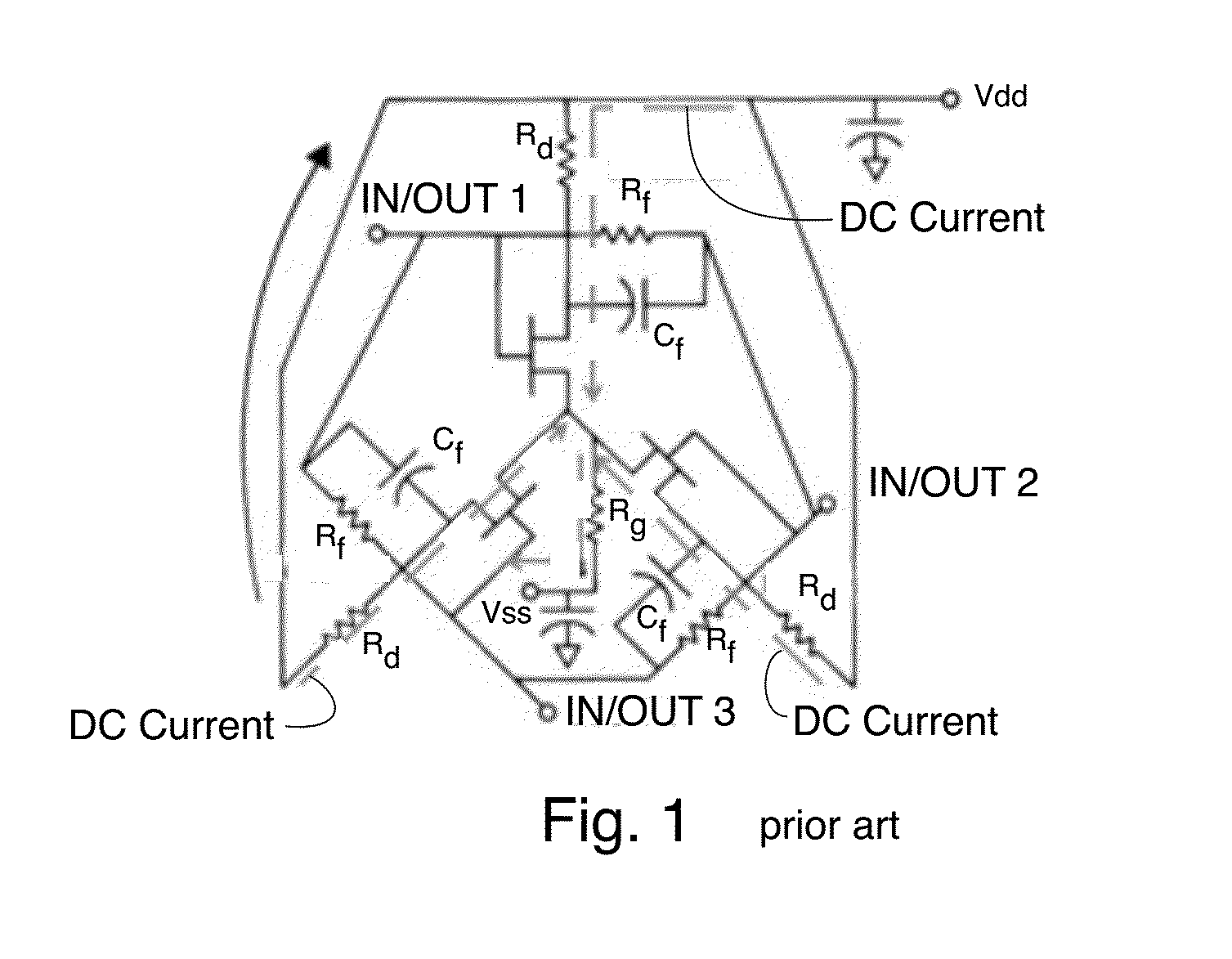 Effective biasing active circulator with RF choke concept