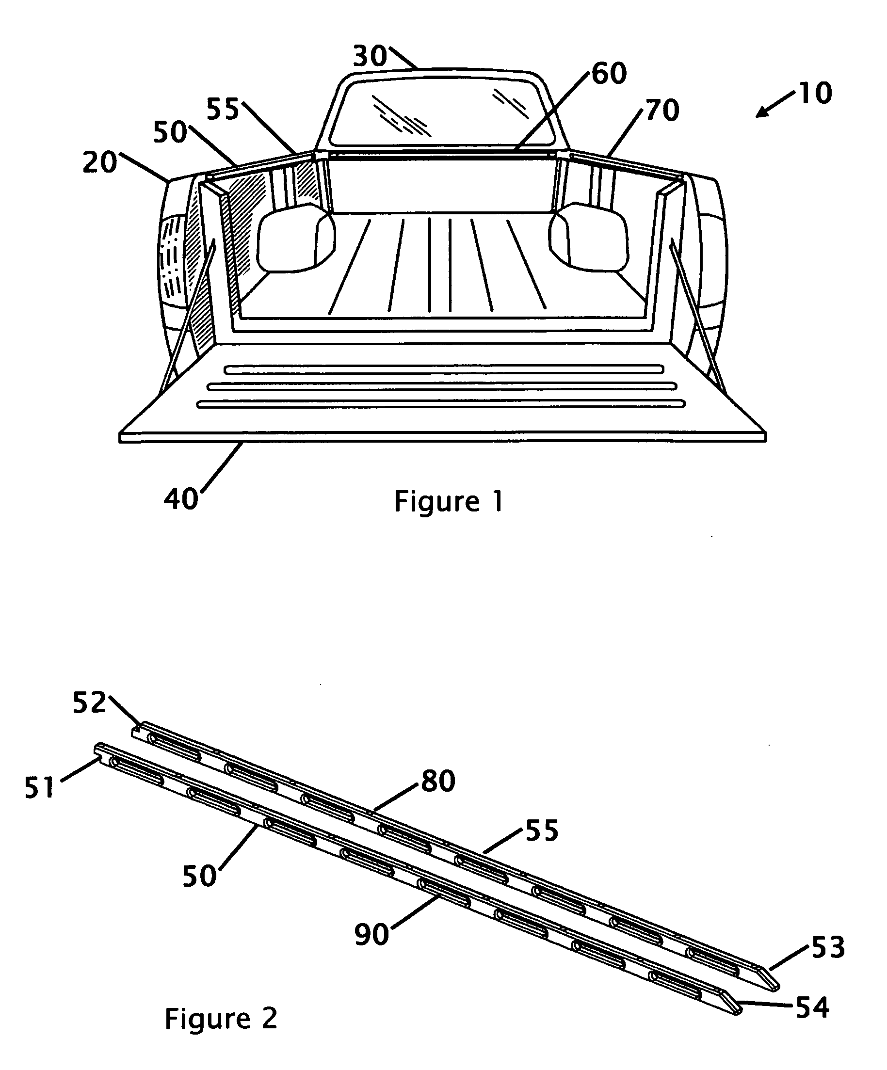 Side mounted truck tie-down rail