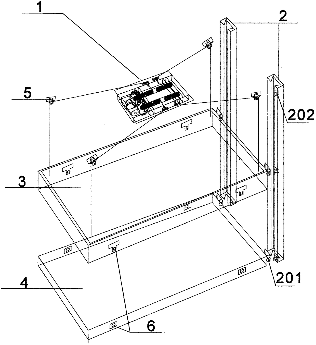 Ceiling type lifting bed