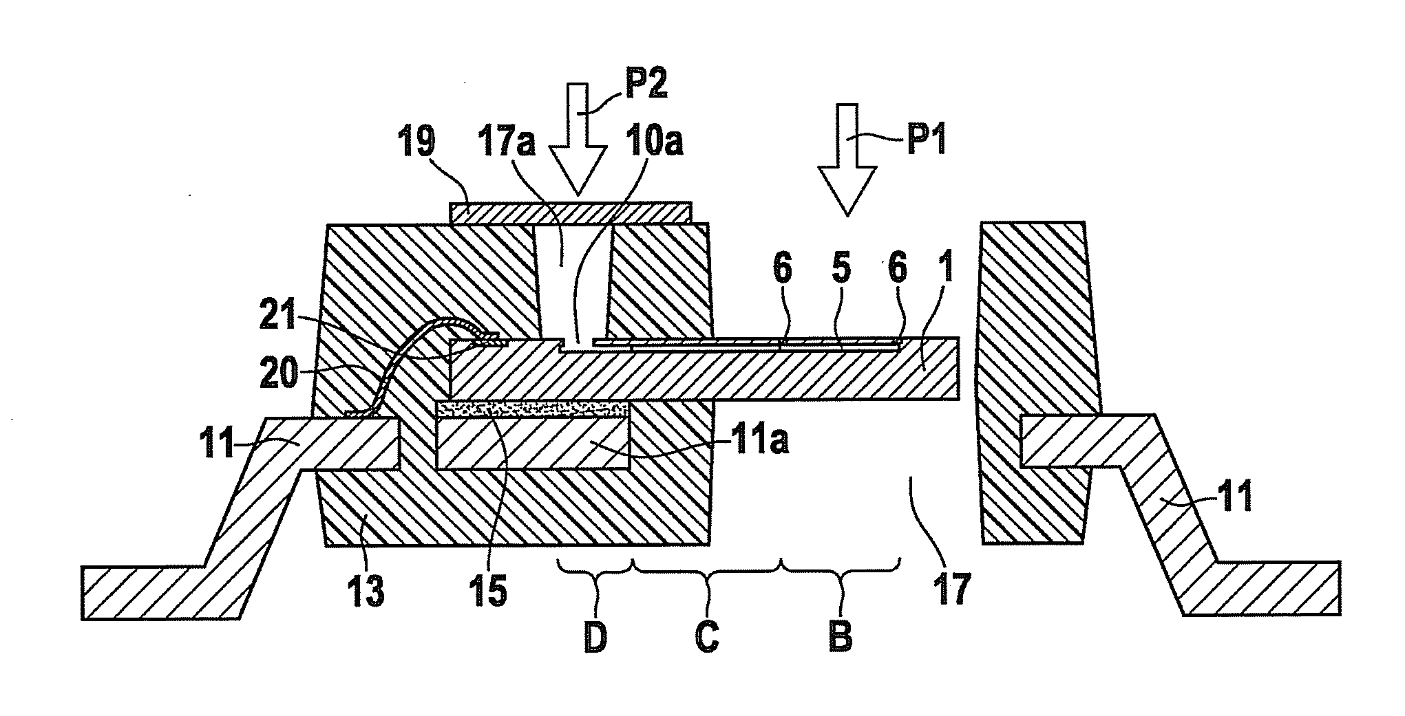 Differential-pressure sensor system and corresponding production method