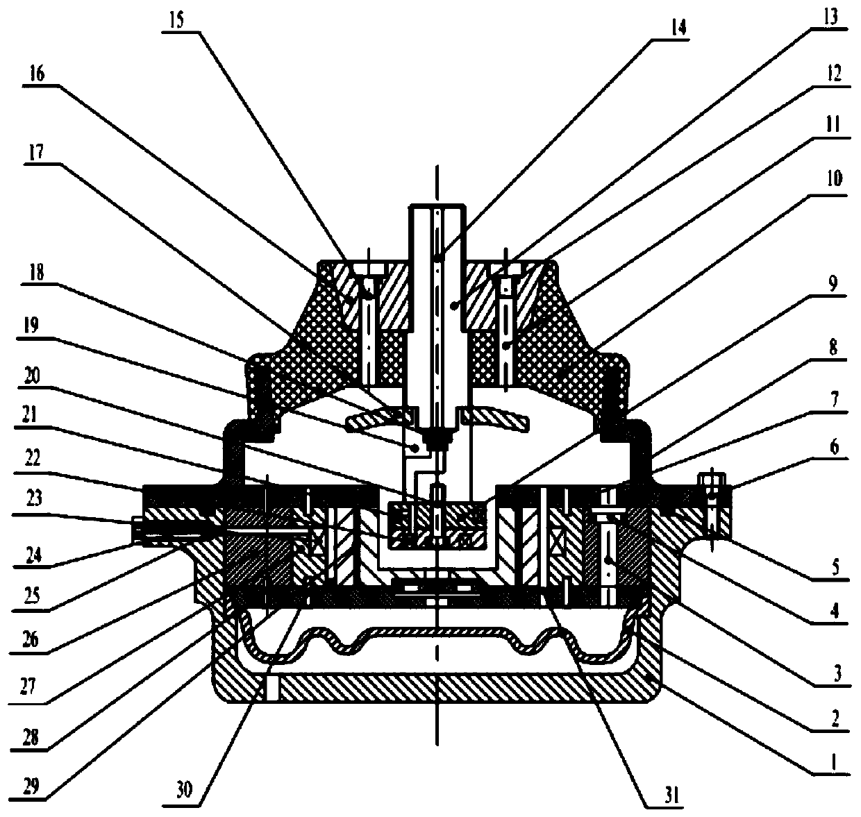 Multi-mode magneto-rheological vibration isolator for passenger car engine