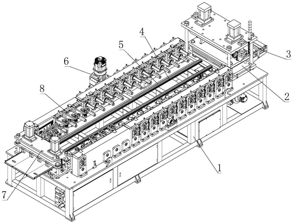 An automatic production line for forming the shell of a fire extinguisher box