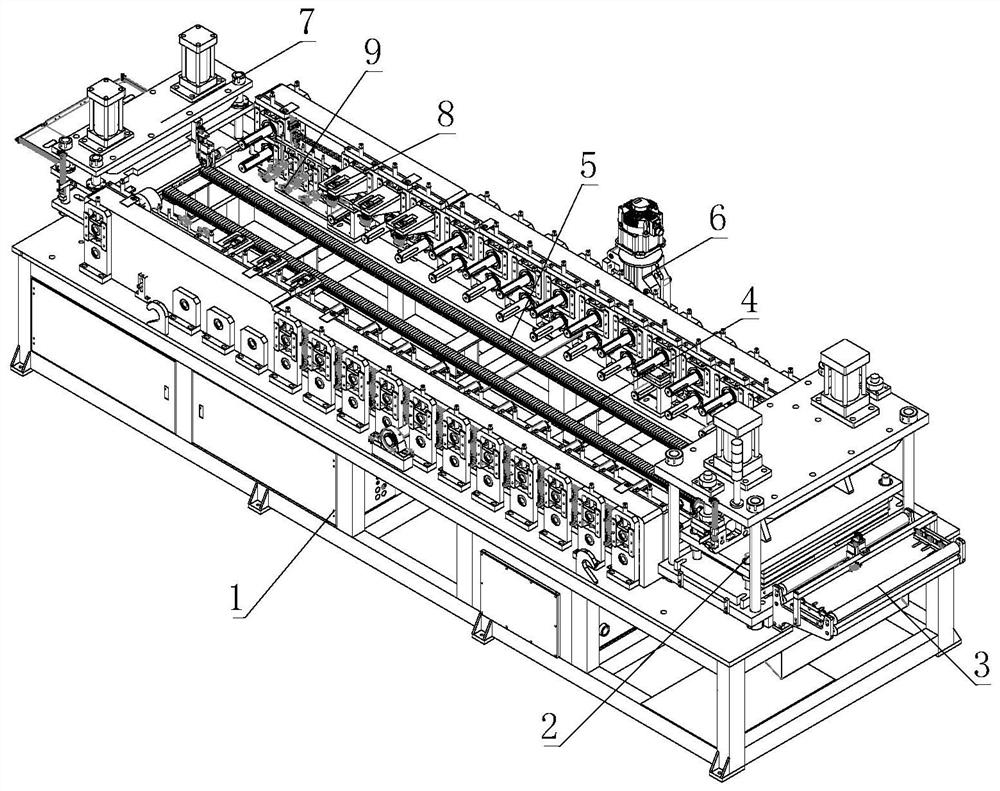 An automatic production line for forming the shell of a fire extinguisher box