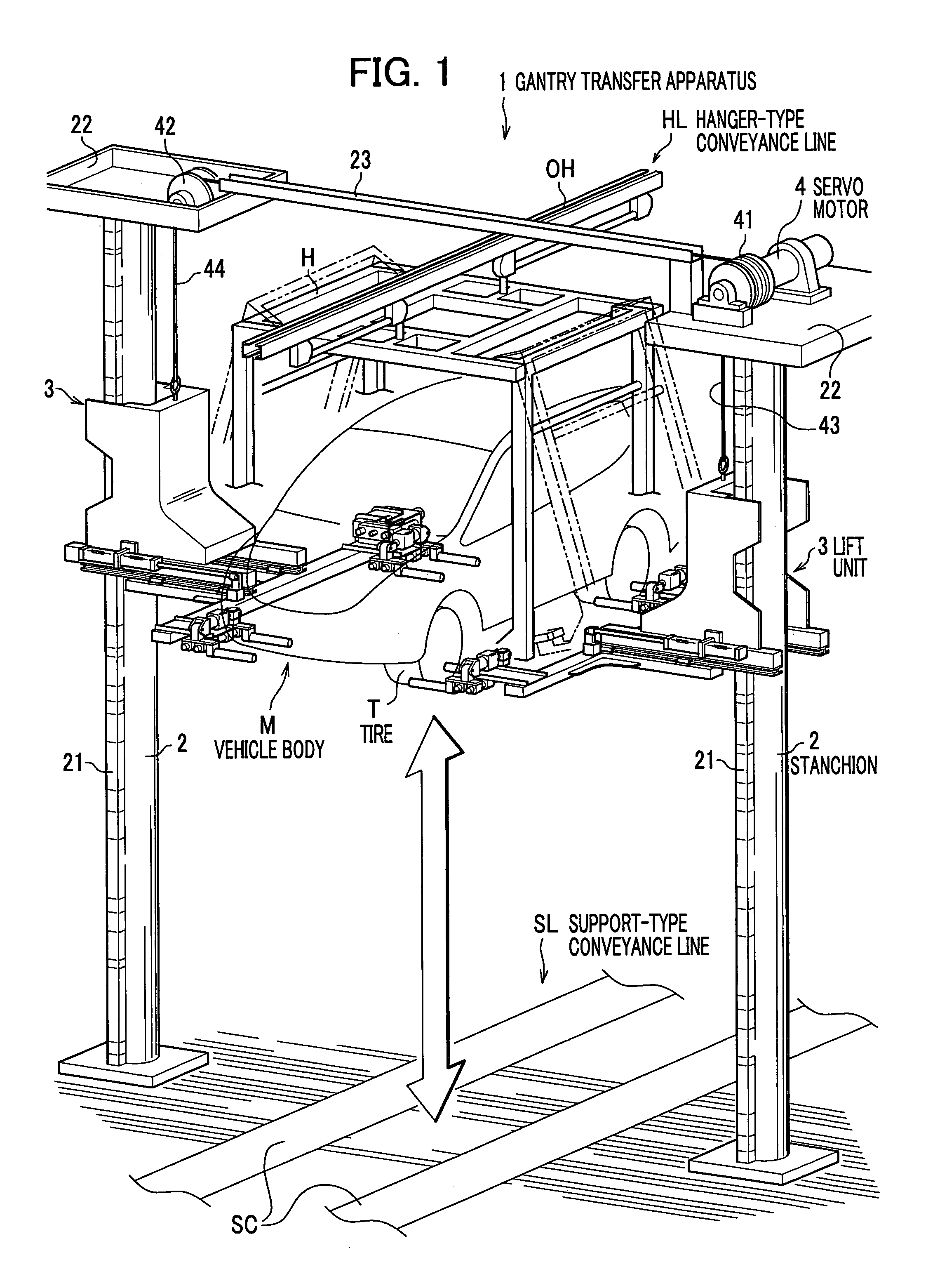 Vehicle body transfer apparatus