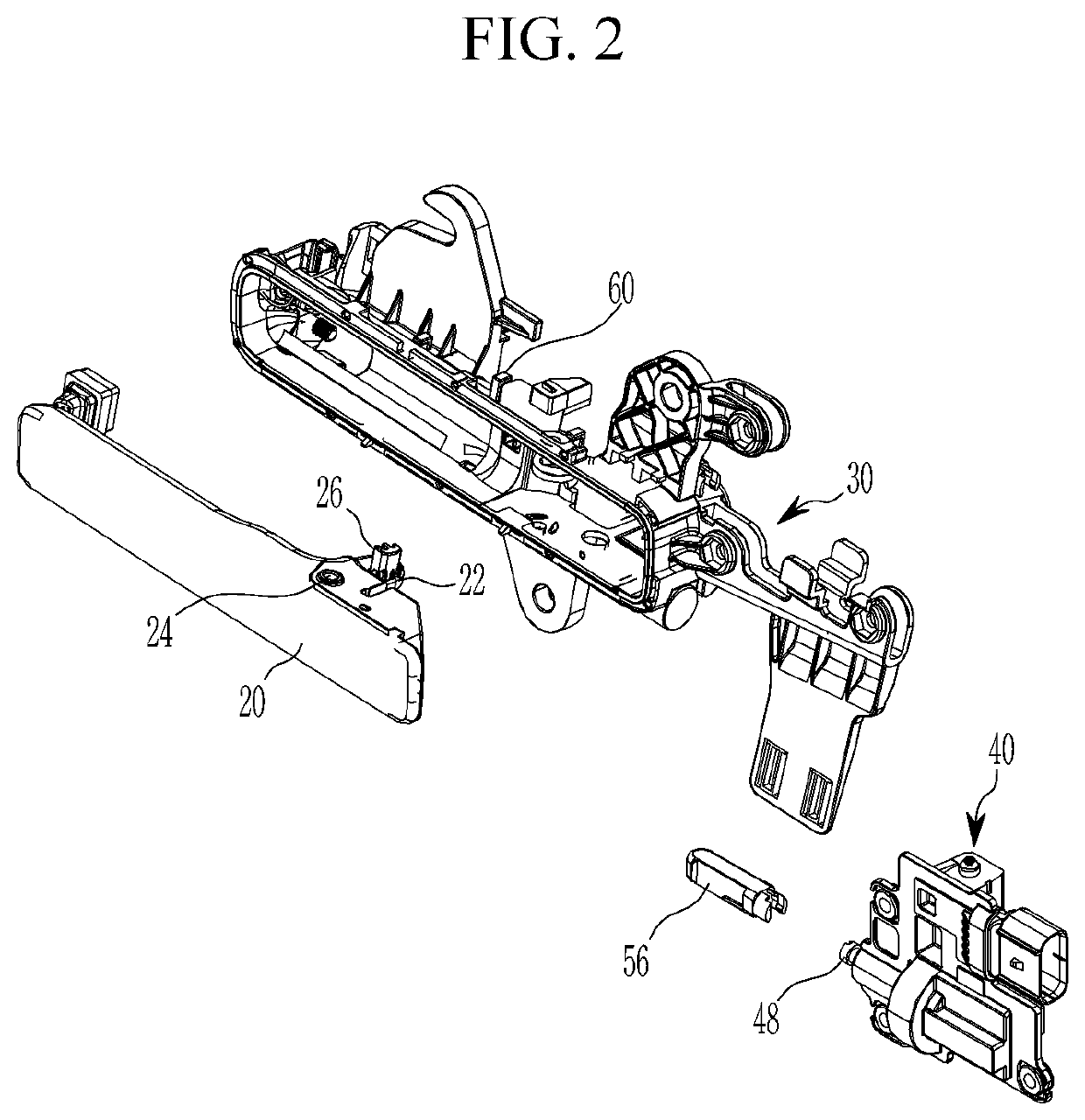 Retractable outside door handle assembly