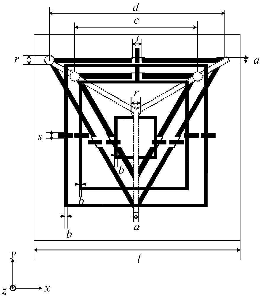 Tunable ultra wide band wave absorption device for multi-layer bracket structure