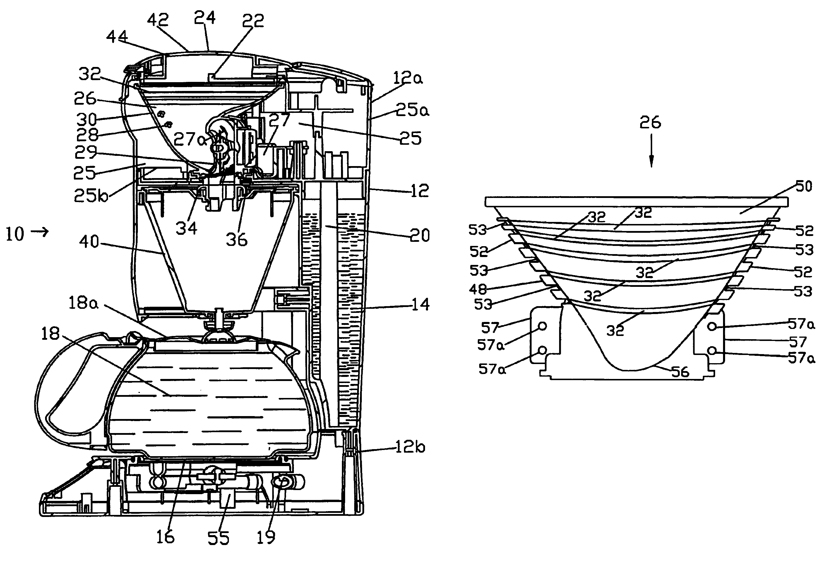 Automatic coffee maker with grinder