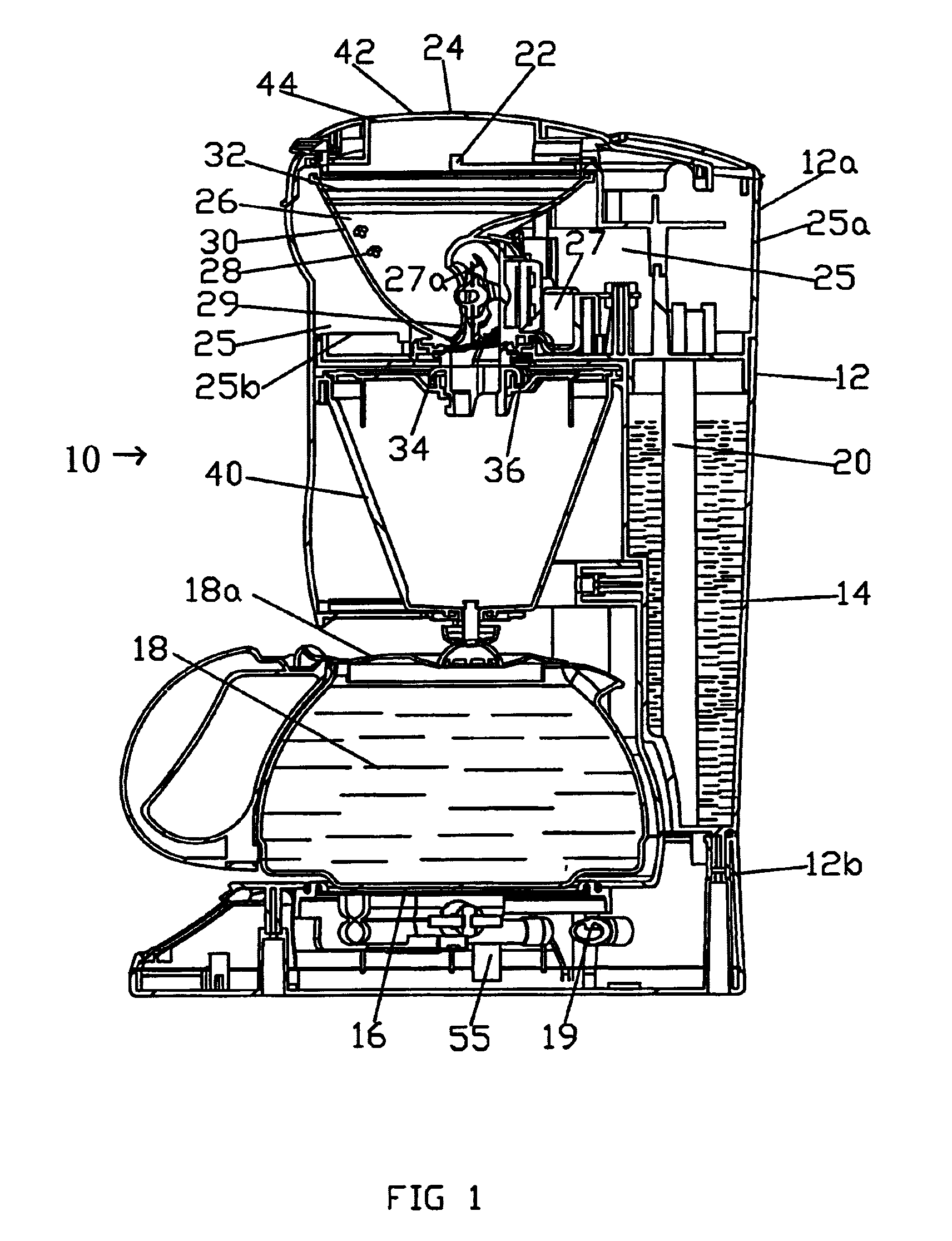 Automatic coffee maker with grinder