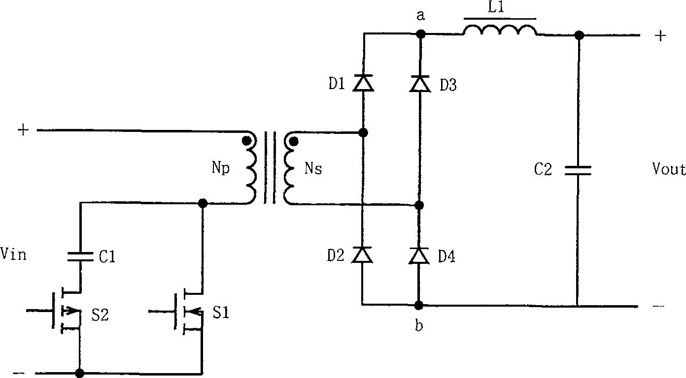 Zero voltage switch active clamp positive and negative violent changer