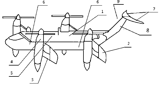 Inclined fixed wing unmanned plane