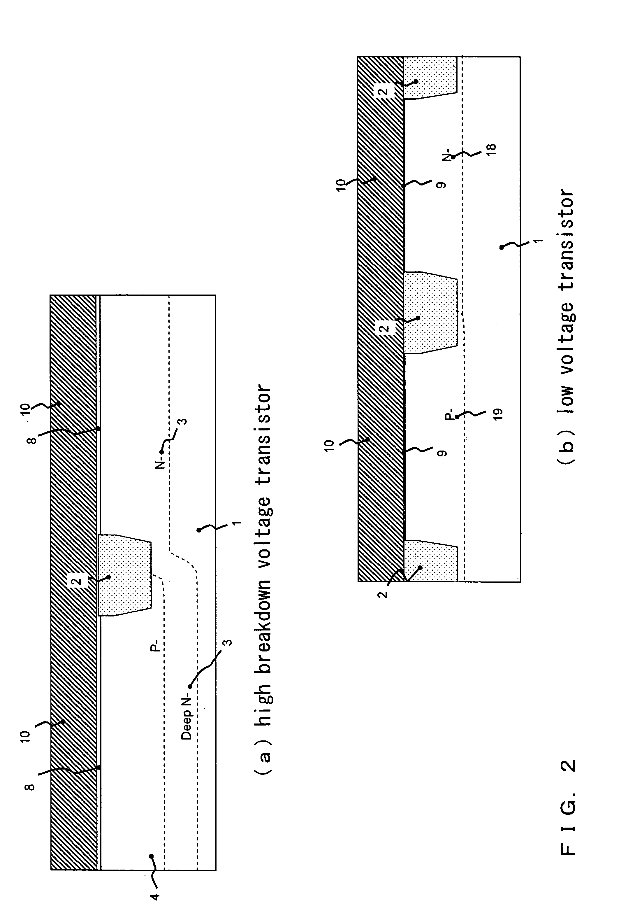 High voltage transistor having side-wall width different from side-wall width of a low voltage transistor