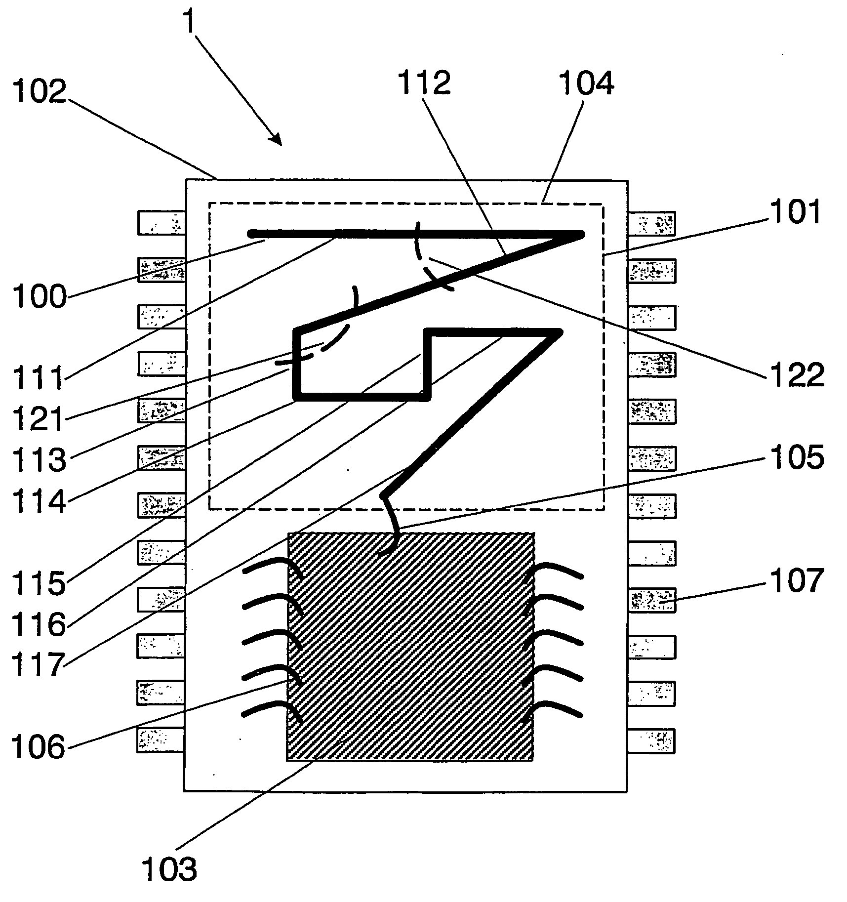 Integrated circuit package including miniature antenna