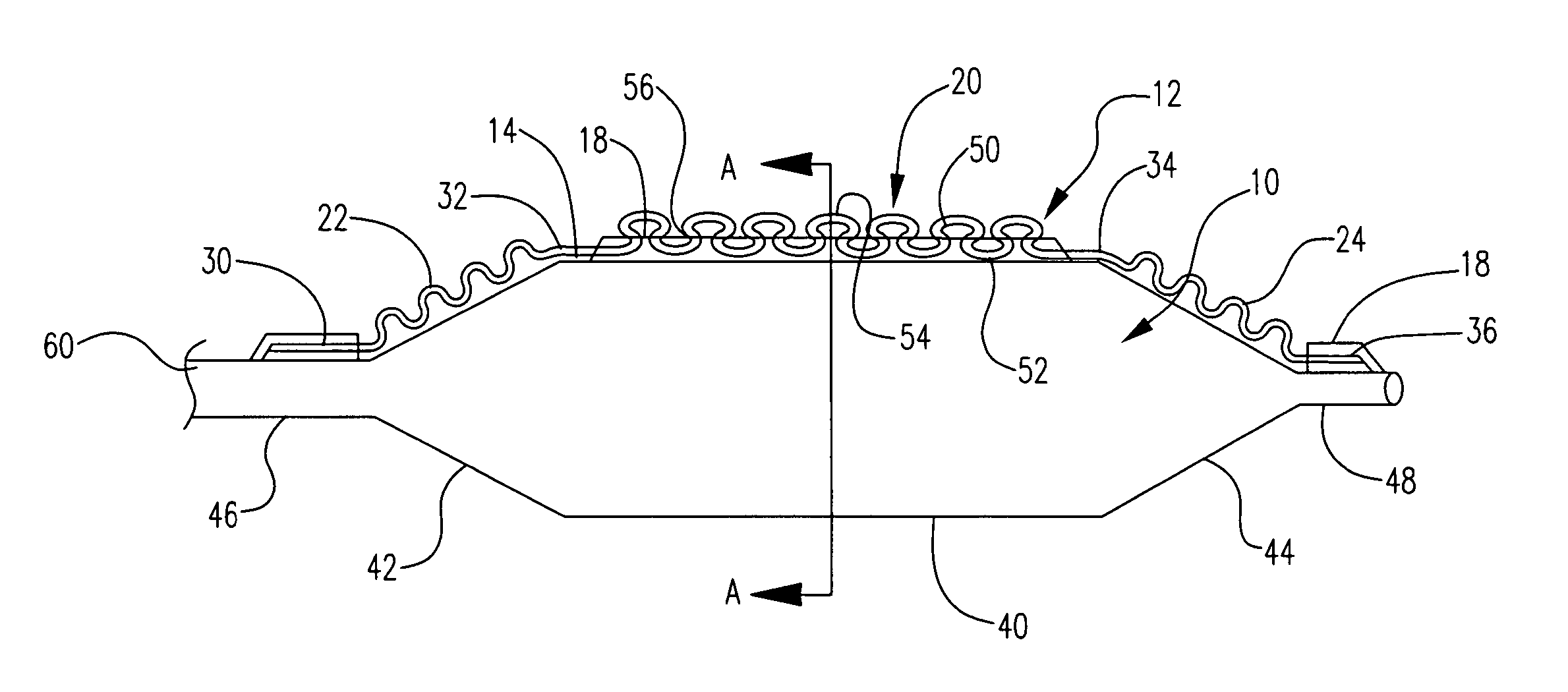 Serpentine cutting blade for cutting balloon