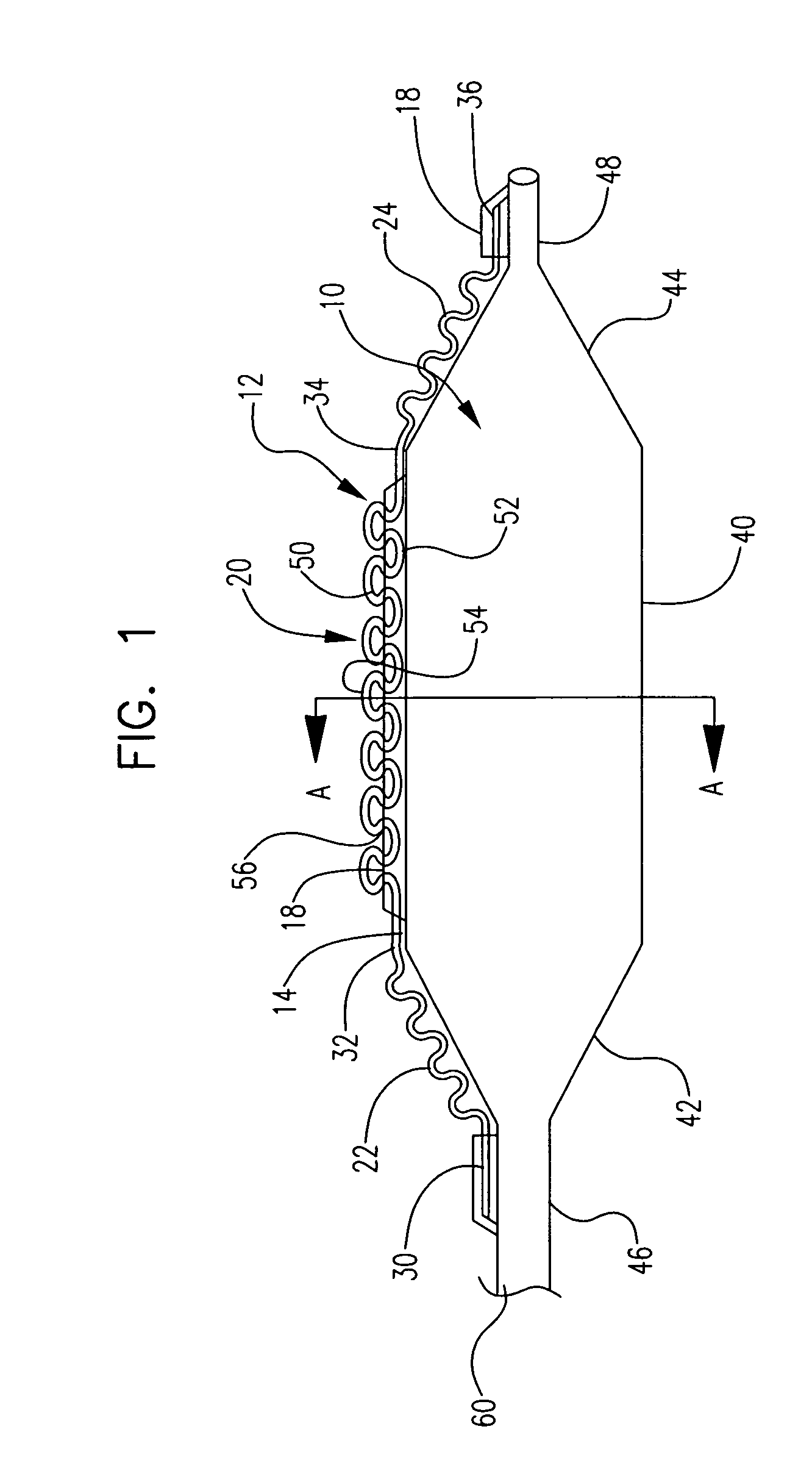 Serpentine cutting blade for cutting balloon