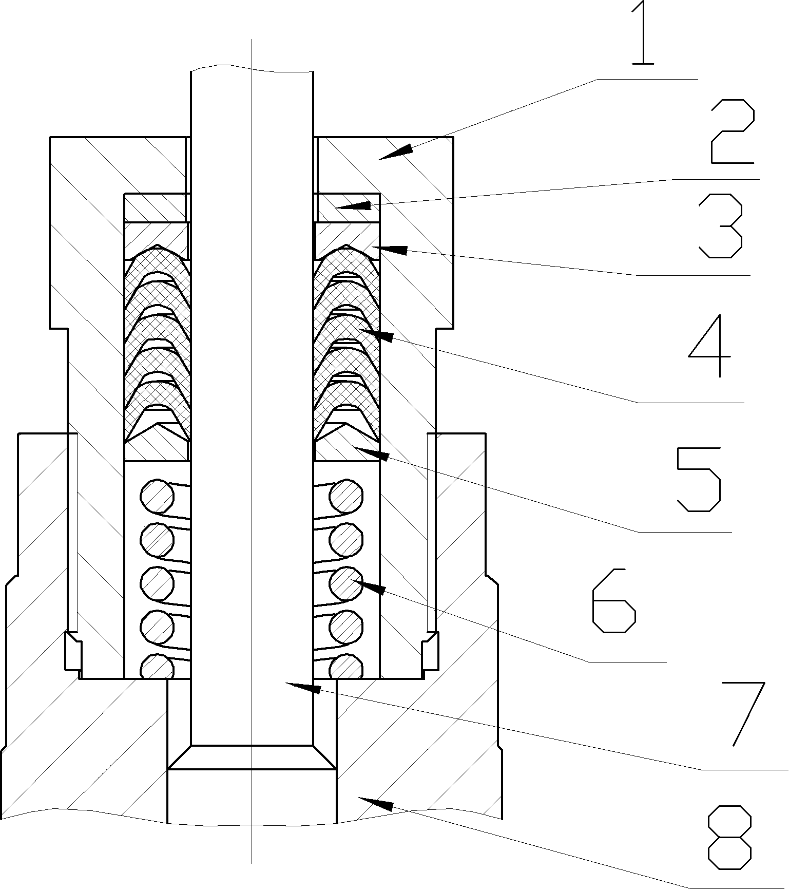 Separating type stuffing box