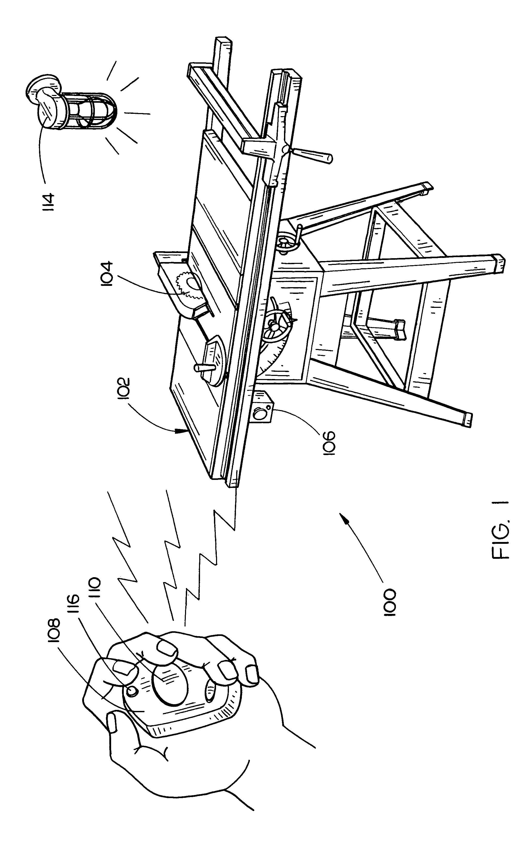 Power tool with remote stop