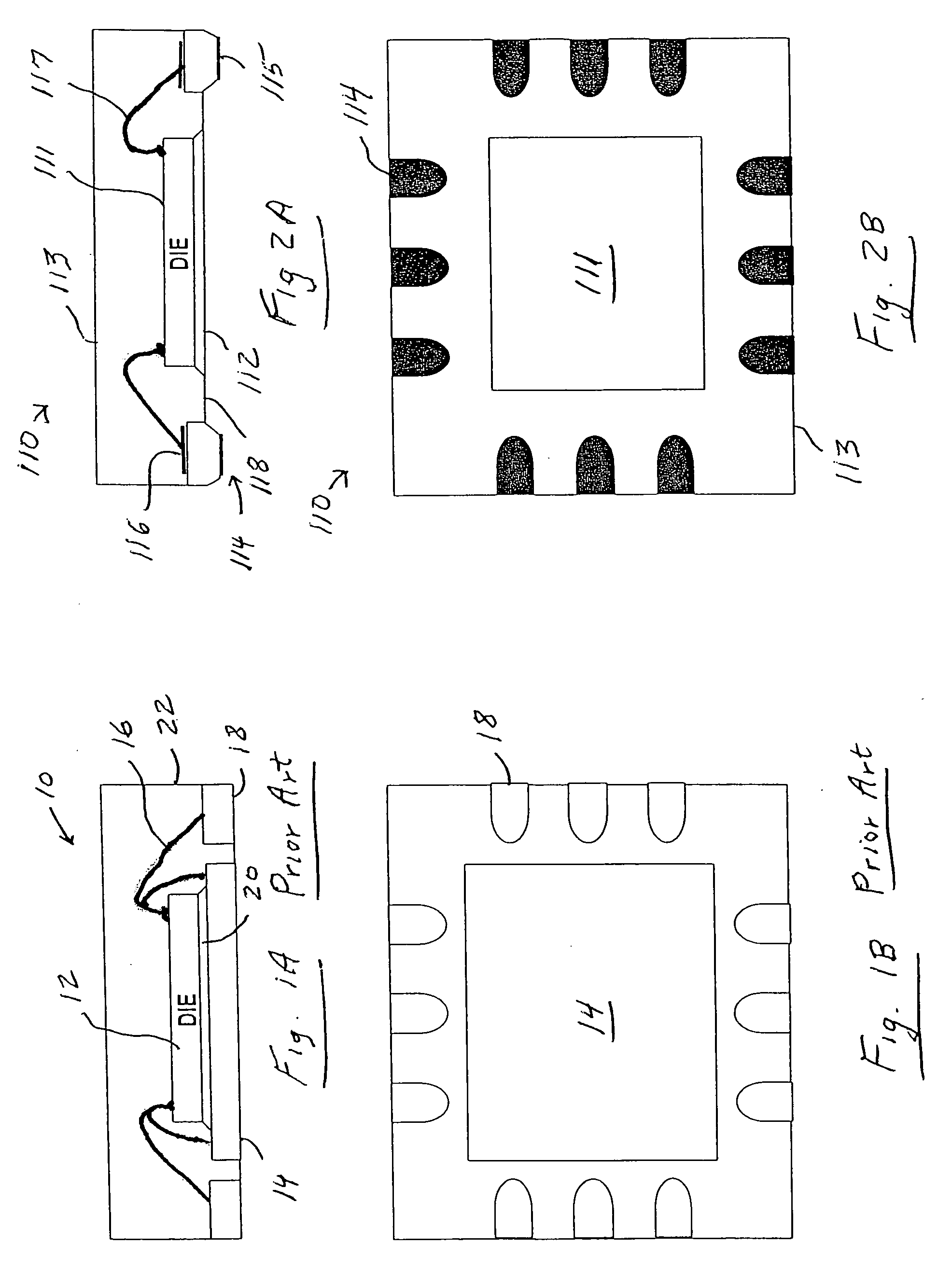 Flat no-lead semiconductor die package including stud terminals