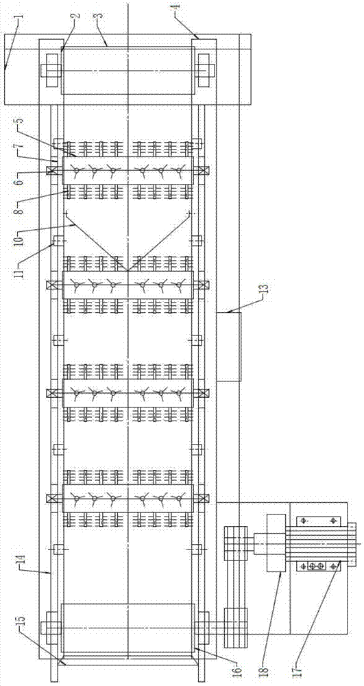 A cleaning device and method for separating impurities in straw