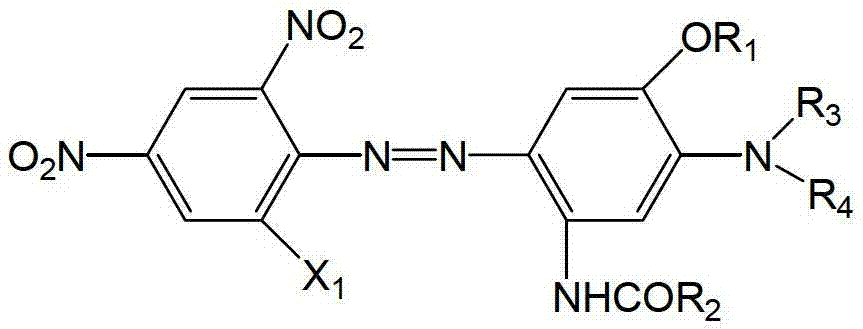 Composition of blue to black disperse dyes