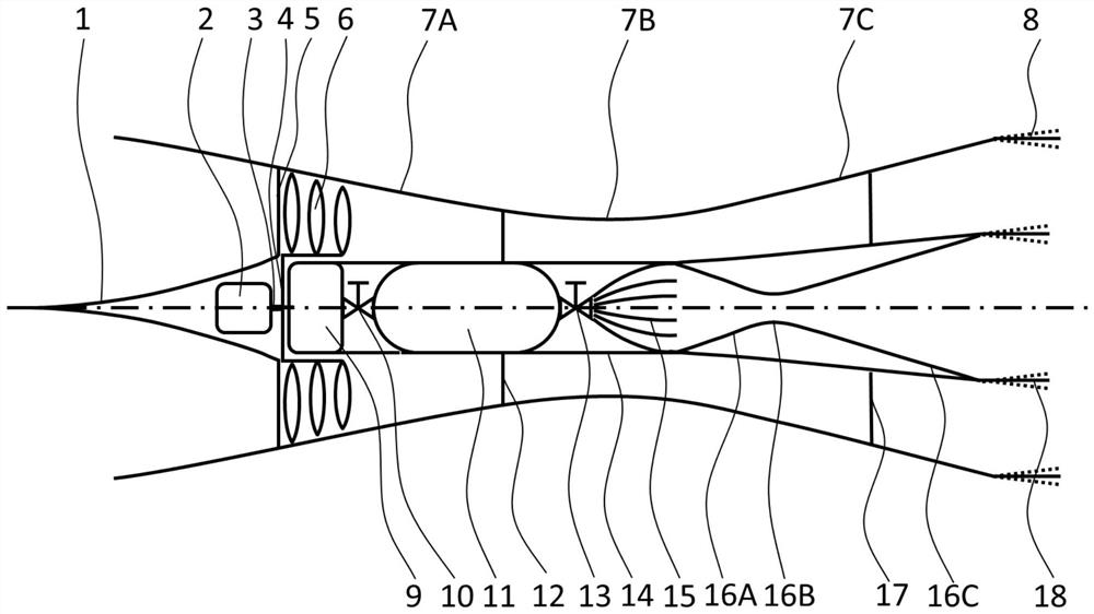 Double-duct hybrid power device, hovercar and control method