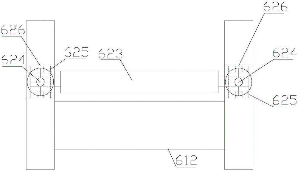 A roll-forming device of a non-woven fabric dyeing production line