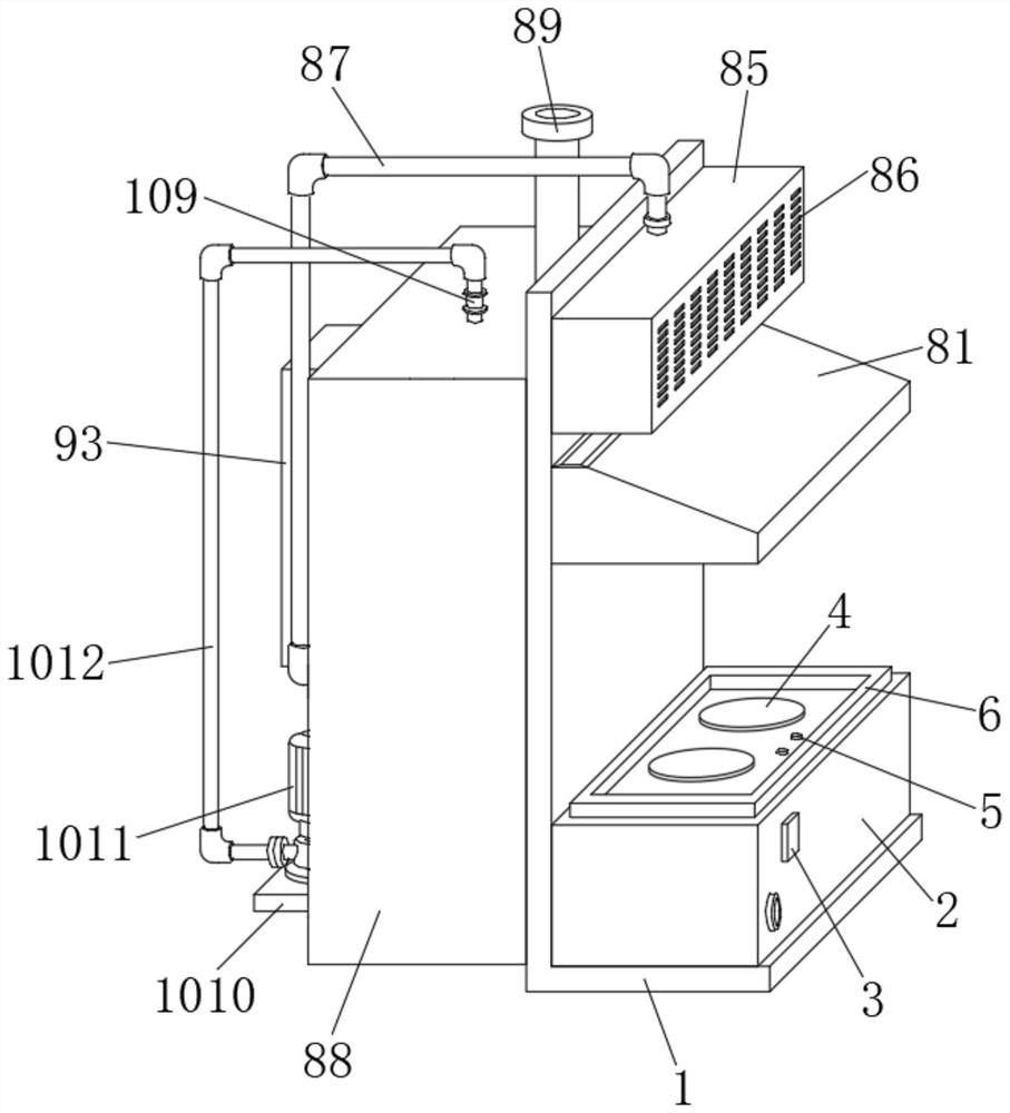 Environment-friendly front fresh air curtain connected with smoke hood