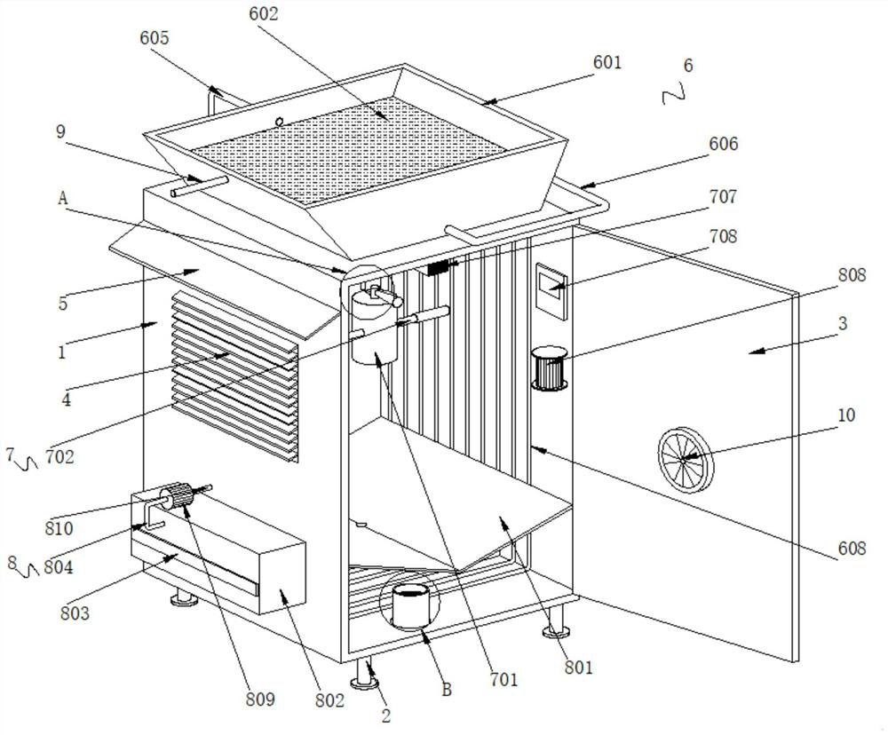 Alternating-current low-voltage power distribution cabinet convenient for dust deposition