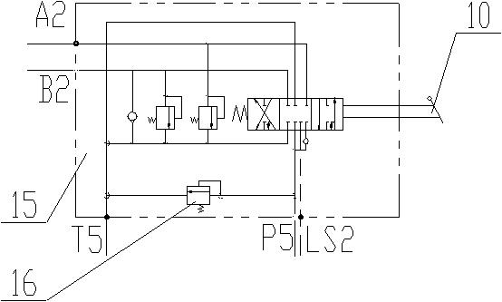 Hydraulic system and method for composite action control of loading machine