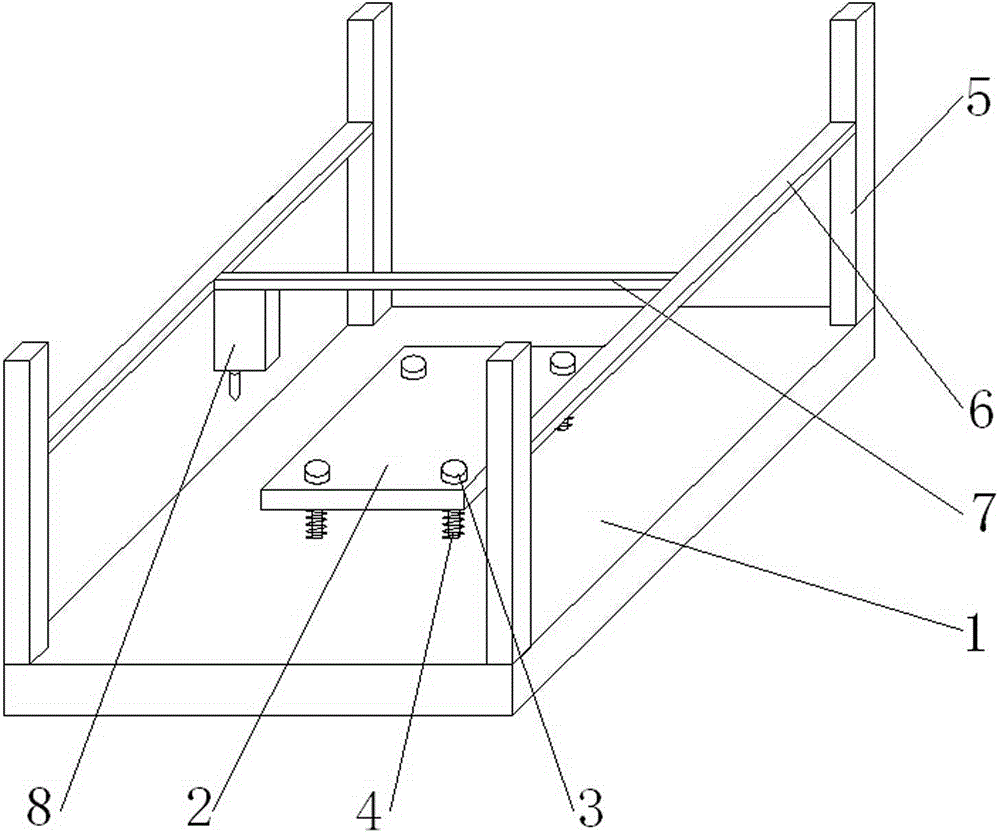 Printer base plate leveling device, and leveling method