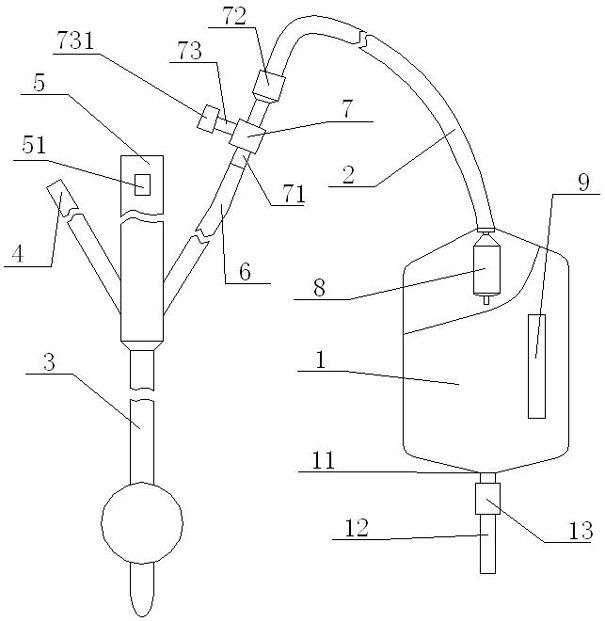 Continuous bladder irrigation, drainage and liquid collection device and dredging method