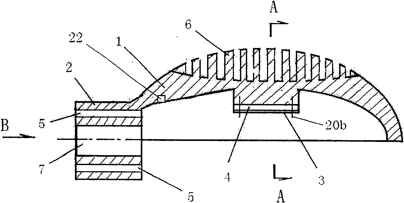 Light fitting of high-power LED street light with external heat sink