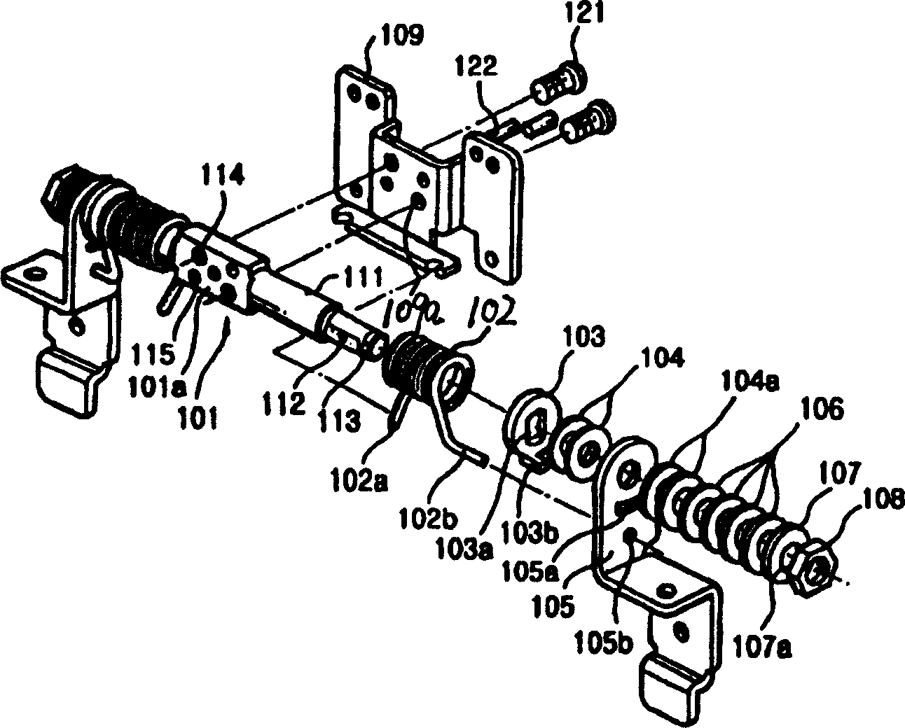 Articulated mounting using draper type friction part