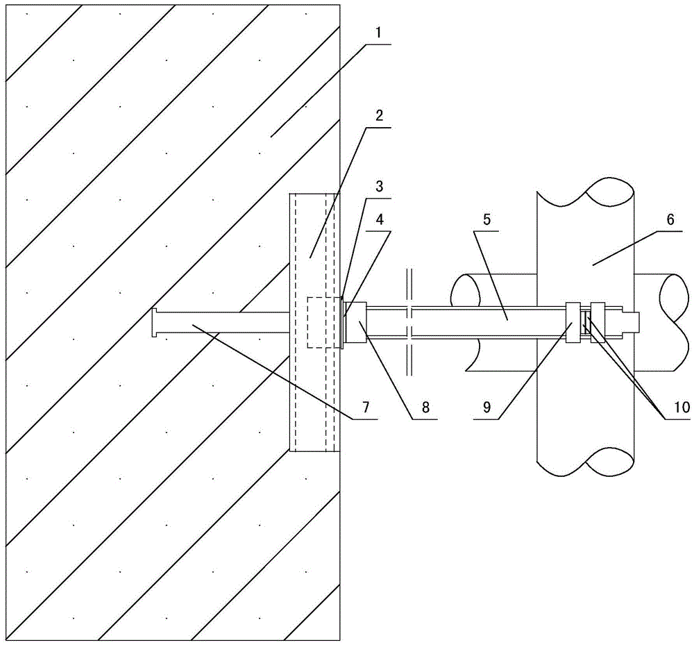 Waterproof method after the removal of the scaffolding wall device