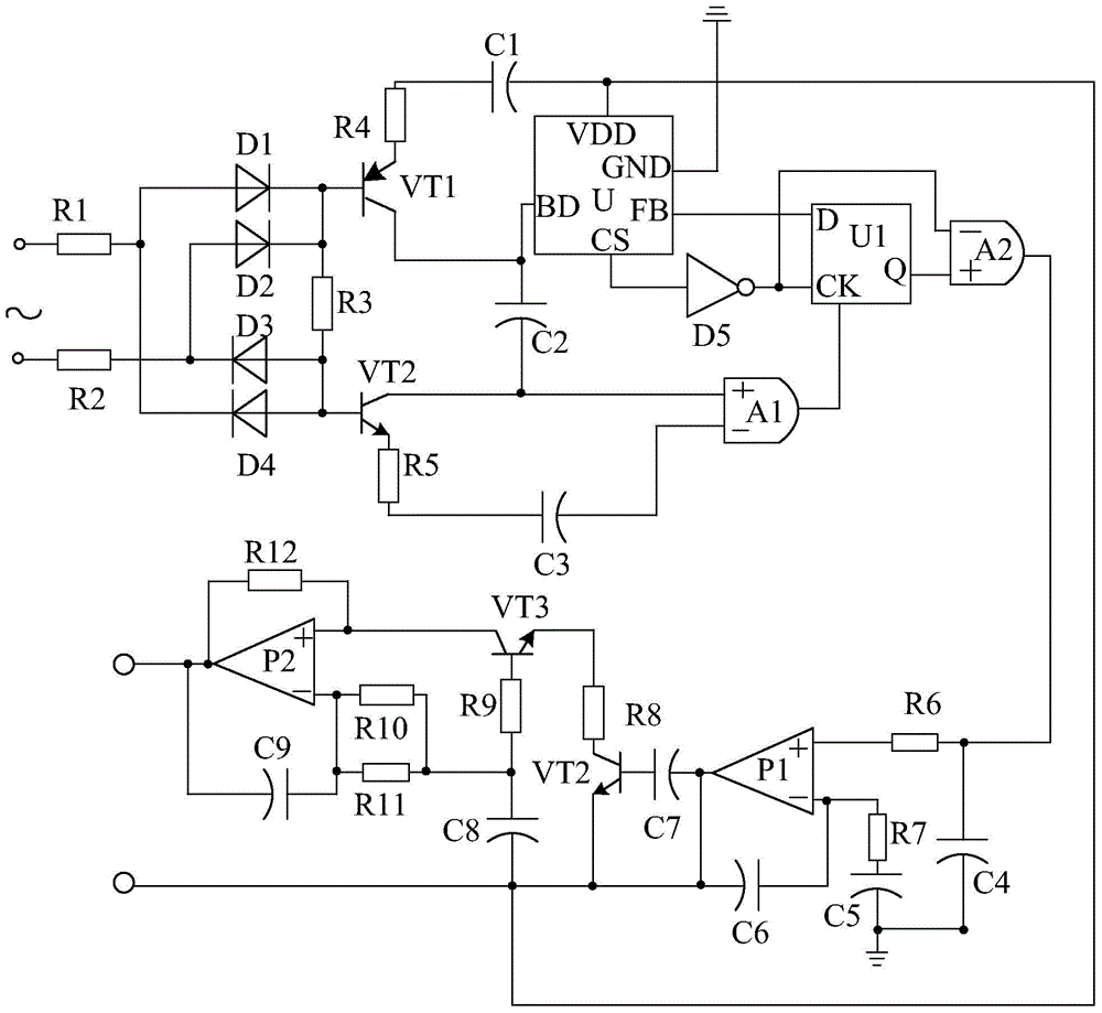 Peak clipping pulse wave modulation system based on two-stage low-pass filter and amplification treatment